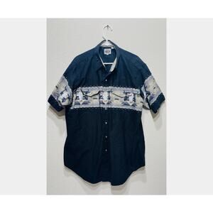 Cumberland Outfitters Western Shirt Short Sleeve XXL Cow Skulls Black